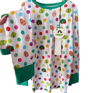 The Sleepy Sloth x Eric Carle Easter Hunt Bamboo Pajamas NWT